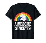 Unicorn 40th Birthday Gift Rainbow 1979 40 Years Old T Shirt