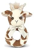 Bearington Baby Lil' Patches Plush Stuffed Animal Giraffe Soft Ring Rattle 5.5"