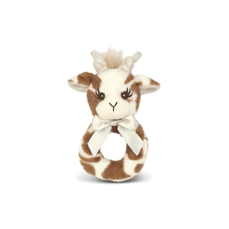 Bearington Baby Lil’ Patches Plush Stuffed Animal Giraffe Soft Ring Rattle 5.5″