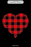 Composition Notebook: Plaid Buffalo Love Heart Gift for Valentine Journal/Notebook Blank Lined Ruled 6x9 100 Pages
