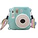 Katia Transparent Groovy Camera Case Compatible for Fufifilm Mini 8 and 9 with Rainbow Shoulder Strap - Blue