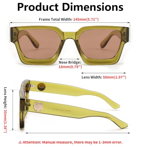 FEISEDY Gafas de sol cuadradas retro de los 90 para mujer Hombre Lentes de sol rectangulares de moda con protección UV400 B2385