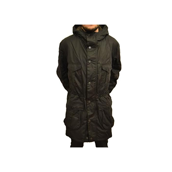 Oakum Hooded Wax Jacket Navy (BBJK009 