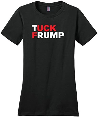 TUCK FRUMP - Anti-Trump Women's Black T-Shirt by MegaShertz - Size XL