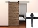 TMS TSQ08-Dark Modern American Style Barn Wood Sliding Door Hardware Closet Set, Black