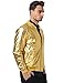 JOGAL Men's Metallic Party Costume Varsity Bomber Jacket Medium Gold