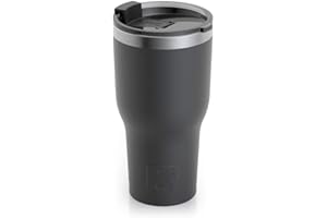 RTIC 30 oz Insulated Tumbler Stainless Steel Coffee Travel Mug with Lid, Spill Proof, Hot Beverage and Cold, Portable Thermal Cup for Car, Camping, Black