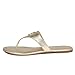 Tory Burch Laura Flip Flop Flats Thong Tumbled Leather TB Logo
