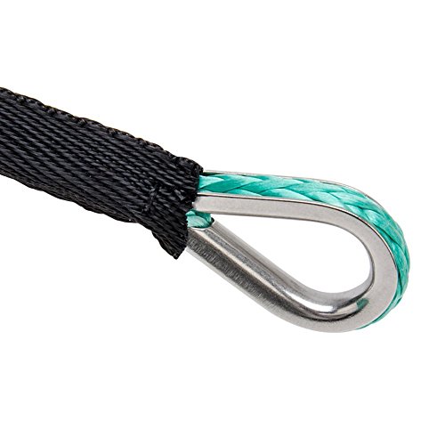 Bang4buck 1/4 x 50' 8200 LB Breaking Strain Synthetic Winch Rope Tow Strap Line Cable For ATV UTV W/Sheath (Green)