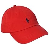 Polo Ralph Lauren Men Pony Logo Adjustable Hat Cap (One size, Red)