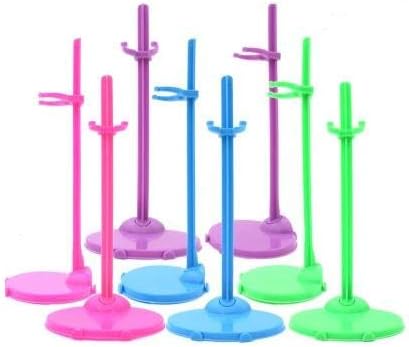 UUsave 10Pack Adjustable Plastic Muti-Colors Doll Stand Support Prop up Mannequin Model Display Holder Replacement for Barbie Dolls (Muti-Color)