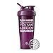 GOMOYO Motivational Quotes on Blender Bottle Brand Shaker Bottles, 20oz and 28oz, Fitness Gift (Push Harder - 28oz - Plum)