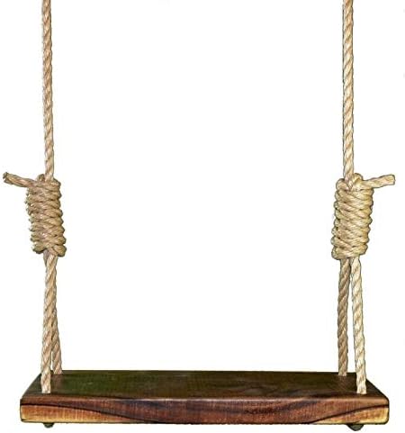 Carolina Custom Swings Rustic American Black Walnut 24 Inch Tree Swing Kid Outdoor Rope Swing