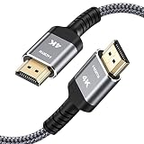 4K HDMI Cable,Highwings 1FT High Speed 18Gbps HDMI 2.0 Braided Cord-Supports (4K 60Hz HDR,Video 4K 2160p 1080p 3D HDCP 2.2 ARC-Compatible with Ethernet X-Box PS4/3 4K Fire Netflix LG Samsung ect (Color: Grey, Tamaño: 1FT)
