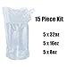 15pcs Concealable Collapsible Liquor Bags With 2 Funnel, 3 Sizes-32 oz., 16 oz., 8 oz., YSLF Flasks Reusable Foldable Eco-Friendly Water Bottle