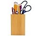 Bamboo Wood Desk Pen Pencil Holder Cup Stand, Square Creative Small Stationery Storage Box Office Home Desk Supplies Organizers
