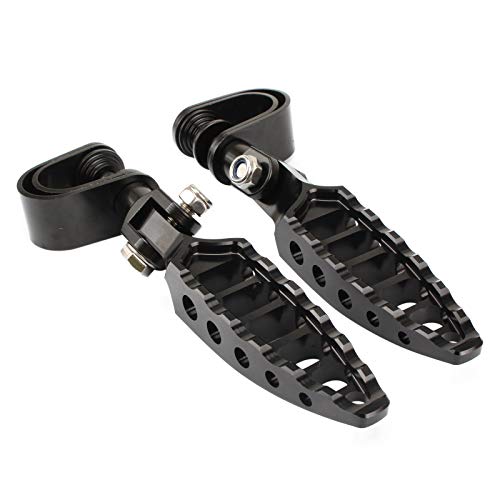 Motorcycle Highway Foot Pegs Engine Guard 45 Degrees Footpegs with Clamps 25-32mm Black For Touring Electra Glide Softail Dyna Universal