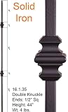 Satin Black 16.1.35 Double Knuckle Iron Baluster for Staircase Remodel, Box of 5