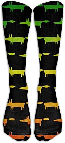 MDIF Jamaica Rasta Reggae Fox Pattern Costume Cosply Socks Halloween Funny Champion Athletic Leggings Knee High Stockings