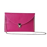 HDE Women's Fashion Clutch Chain Purse Gold Buckle Leather Envelope Handbag