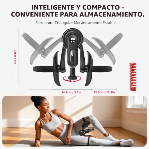 Kegel Thigh and Pelvic Floor Exerciser for Women and Men, LED Display | Resistance 0–61 kg, Buttocks and Inner Legs, Home Gym, 360° Training Thigh Master