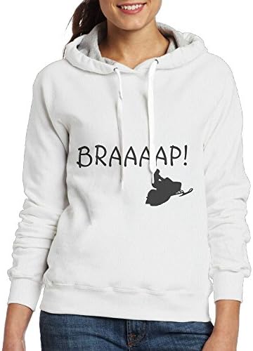 SmallTing Women's Braaaap! Infant Snowmobile Funny Hiking White Hoodie