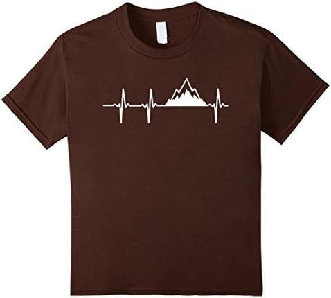 unisex-child Hiking Shirt - Mountain Heartbeat Shirt 10 Brown