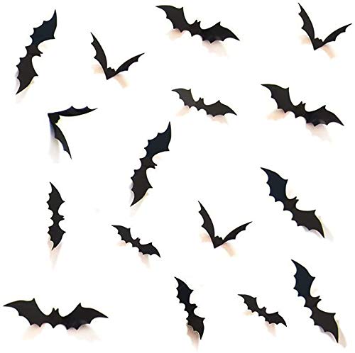 DIY-Halloween-Decorations-Bat-72Pcs-3D-Bat-Wall-Decal-Decor-Window-Sticker-Halloween-Decor-PVC-Bat-Indoor-Party-Supplies-72pcs-Black