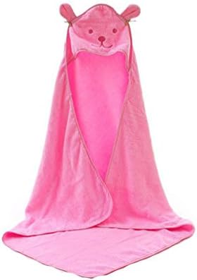 Baby Bath Towel Newborn Plain Blankets Towels Cartoon Cotton Towel (Pink)