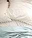 White Pom Pom Fringed Pillowcases Pillow Covers,19.7in x35.5in,Set of 2 (King)