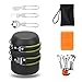 Lion 10pcs Portable Camping Cookware Mess Kit，Lightweight Pot Stove Tank Bracket Knife Fork Spoon and Cup for Outdoor Camping Backpacking Hiking and Picnicthumb 4