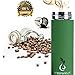 VIBRANT ALL IN ONE Travel Mug - TEA INFUSER Bottle - Insulated HOT COFFEE THERMOS - Cold FRUIT INFUSED Water Flask - Food grade LEAK PROOF Tumbler Double wall Stainless Steel 17oz (Green)