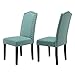 LSSBOUGHT Set of 2 Luxurious Fabric Dining Chairs with Copper Nails and Solid Wood Legs (Laguna)