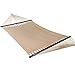 Caribbean Rope Hammock, Large Soft-Spun Polyester Double Net Caribbean Hammock with Spreader Bars for Outdoor Garden Patio, Yard and Porch, 450 lbs Capacity (Brown)