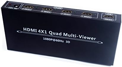 VCANDO HDMI 4x1 Quad Multi-viewer Switcher with Seamless Switch and IR Remote Support 5 Switching Modes,Compatible HDMI 1.3a , HDCP 1.2 , Input Compatible DVI 1.0 Version
