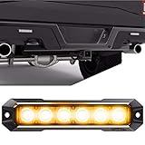 SpeedTech Lights Z-6 TIR 18W LED Strobe Light for Police Cars, Construction Trucks, Service Vehicles, Plows, Emergency Vehicles. Surface Mount Grille Flashing Hazard Beacon Light - Amber/Amber