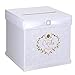 Wedding Card Box with 2 Color Ribbons, Rhinestone Slider and 3 Stylish Crystals, 10