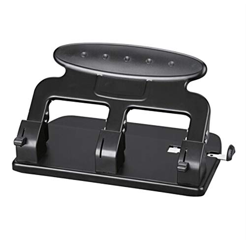 Hanghs Duty 3 Hole Punch with Ergonomic Handle, 35 Sheet Capacity 80g Paper, Black