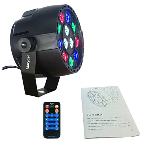 LED Stage Lights Marygel 12 Led Par Lights RGBW DMX Color Mixing Stage Up Lighting with Remote (4 Pieces)