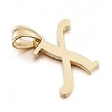 Kalapure Stainless Steel Initial Pendant for Women Men, 14K Gold Letters Necklace Alphabet Personalized Name Charms Pendant for Bracelet or Necklace