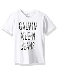 Camiseta de cuello redondo a rayas para niños pequeños de Calvin Klein