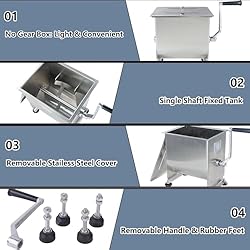 CLIVIA Meat Mixer, 15 Pound Meat Mixer for