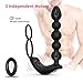 UTIMI Butt Plug Anal Sex Toys with Penis Ring & Anal Bead Rechargeable Vibrator Waterproof Prostate Massager, Ejaculation Enhancement Erection Prolonger, 3 Powerful Motors Built-in
