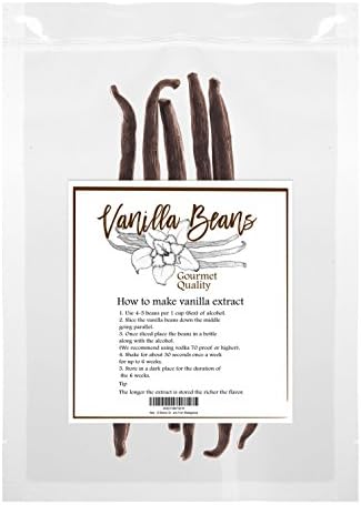 (5 Beans) Madagascar – Bourbon Vanilla Beans Grade A Organic – (25-30% Moisture)