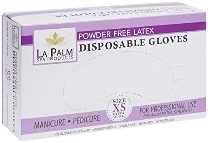 LA PALM Gloves | Powder Free Latex - Disposable Gloves (100 Gloves/Box) | X-Small (2boxes)