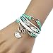 CAETLE ® Women Girl Owl Birl Tree Branch Infinity Knit Leather Rope Chain Charm Bracelet