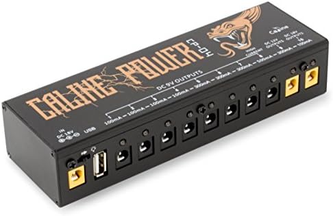 Didamusic Caline CP-04 Guitar Effect Pedal Power Supply 10 Isolated DC Output for 9V/12V/18V Guitar Bass Effects Pedals with Built-in USB Port for Charging Phone iPhone Pad iPad, US Plug