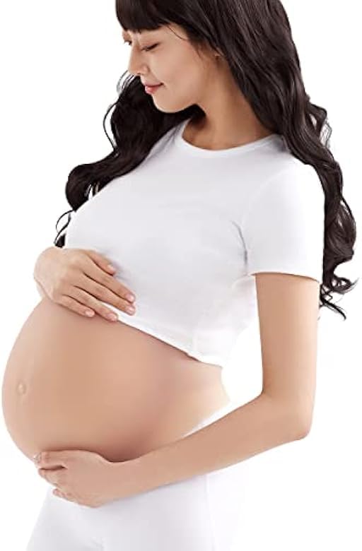 Photo 1 of ONEFENG Fake Pregnant Belly Lightweight Cotton Filled Artificial Silicone Pregnant Fale Belly Props for Pretending Pregnancy (6-8Months)