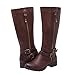 GLOBALWIN Women's Brown Knee High Boots Fashion Comfortable Riding Boots For Women Low Heel With Zipper Size 10M