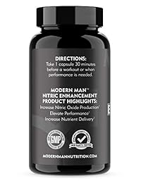 Modern Man Mejora de óxido nítrico, mejora de macho alfa para hombres, Yohimbine HCL, hierba...